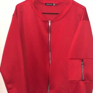 Red bomber jacket